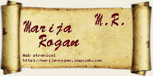 Marija Rogan vizit kartica